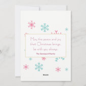 クリスマスのリースとのヴィンテージの冬教会場面 シーズンカード (裏面)