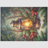 クリスマスのリースとヤドリギの和紙 薄葉紙 (正面)
