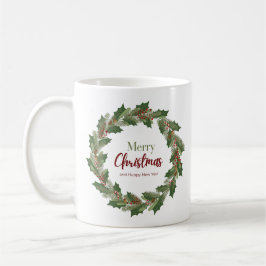 クリスマスのリースと装飾文字 | メリークリスマスマグ コーヒーマグカップ
