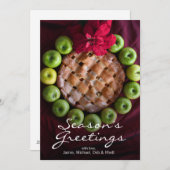 クリスマスのリースに似たアップルパイ シーズンカード (正面/裏面)