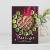 クリスマスのリースに似たアップルパイ シーズンカード (スタンド正面)