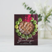 クリスマスのリースに似たアップルパイ シーズンポストカード (スタンド正面)