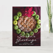 クリスマスのリースのように見えるためになされるアップルパイ シーズンカード (正面)