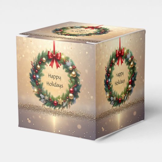 クリスマスのリースのホリデーファバー箱 フェイバーボックス (正面サイド)