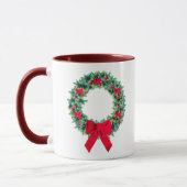 クリスマスのリースのマグ マグカップ (左)