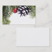 クリスマスのリースのマツ円錐形の赤い果実のテンプレート 名刺 (正面/裏面)