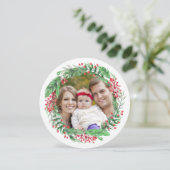 クリスマスのリースの休日カード|家族のポートレート シーズンカード (スタンド正面)