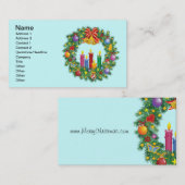 クリスマスのリースの名刺 名刺 (正面/裏面)