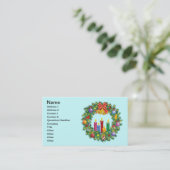 クリスマスのリースの名刺 名刺 (スタンド正面)