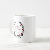クリスマスのリースの家族のデザイン コーヒーマグカップ (正面左)