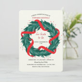 クリスマスのリースの招待状 招待状 (スタンド正面)