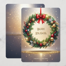クリスマスのリースの祝祭のホリデーカード シーズンカード