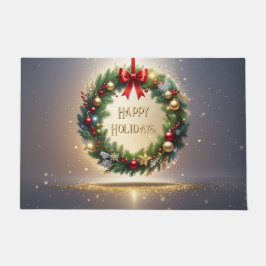 クリスマスのリースの祭りのドアマット ドアマット