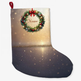 クリスマスのリースの飾り付けのブーツ ラージクリスマスストッキング