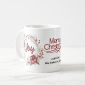 クリスマスのリースは赤い花と果実の喜び コーヒーマグカップ (正面左)