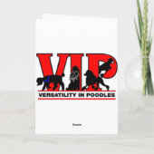 クリスマスのリースを通って跳んでいる青いプードル シーズンカード (裏面)