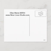 クリスマスのリース猫、Sumi-e シーズンポストカード (裏面)