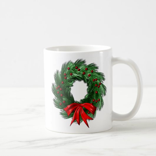 クリスマスのリース コーヒーマグカップ (右)