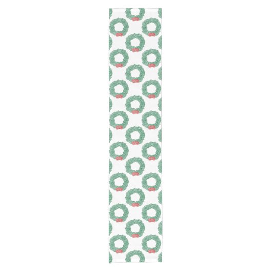 クリスマスのリース ショートテーブルランナー (正面)