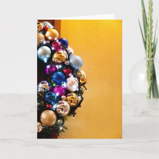 クリスマスのリース シーズンカード (正面)