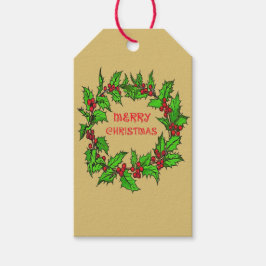 クリスマスのリース ベリーのモリモリリース ギフトタグ
