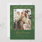 クリスマスのリース メリークリスマス 写真入りグリーティングカード 招待状 (正面)