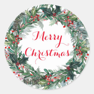 クリスマスのリース ラウンドシール