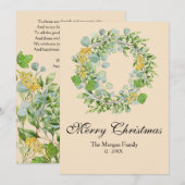 クリスマスのリース 水彩画 シーズンカード (正面/裏面)
