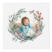 クリスマスのリース、離れ緑のと果実の写真 フォトキューブ (正面)