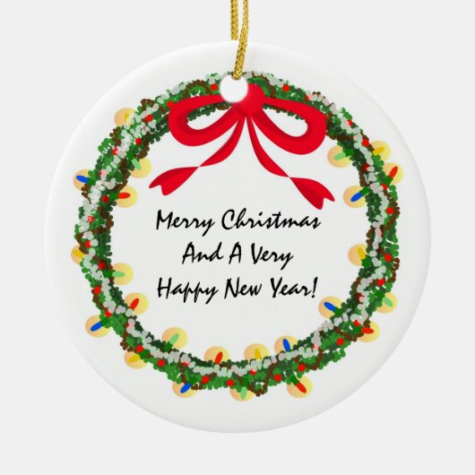 クリスマスのリースDIYのオーナメント セラミックオーナメント (正面)