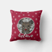 クリスマスのルドルフの枕|は装飾用クッションを信じます クッション (裏面)