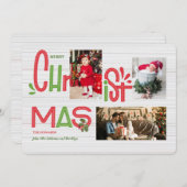 クリスマスのレタリングの写真の休日カード 招待状 (正面/裏面)