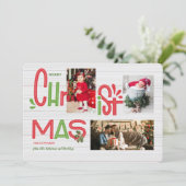 クリスマスのレタリングの写真の休日カード 招待状 (スタンド正面)