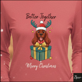 クリスマスのレッドコッカー・スパニエルギフト グラフィック トライブレンドTシャツ