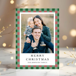 クリスマスのレッド+グリーン・タータンチェックの写真 シーズンカード