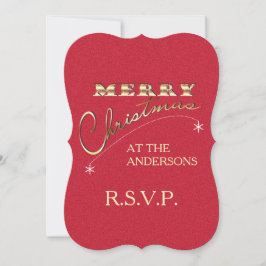 クリスマスのレトロなオーナメント - RSVP 招待状