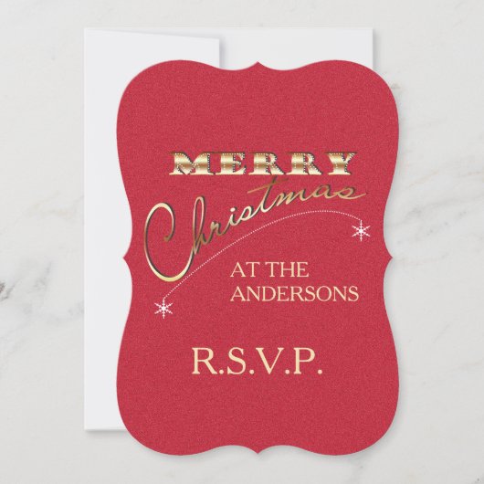 クリスマスのレトロなオーナメント - RSVP 招待状 (正面)