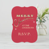 クリスマスのレトロなオーナメント - RSVP 招待状 (スタンド正面)