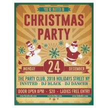 クリスマスのレトロのパーティーのフライヤ