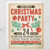 クリスマスのレトロのパーティーのフライヤ レターヘッド (正面/裏面)