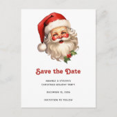 クリスマスのレトロスタイルのサンタクロース 案内ポストカード (正面)
