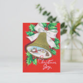 クリスマスのレトロベルの休日はがき シーズンポストカード (スタンド正面)