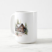 クリスマスのログハウス マグカップ (正面左)