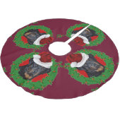 クリスマスのロットワイラー犬 ブラッシュドポリエステルツリースカート (アングル)