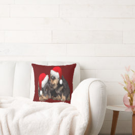 クリスマスのロットワイラー クリスマス+ハットの可愛いロットワイラー クッション
