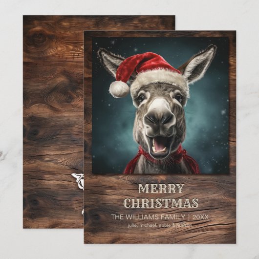 クリスマスのロバ 招待状 (正面/裏面)