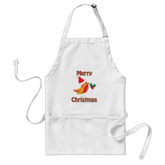 クリスマスのロビンのエプロン スタンダードエプロン (正面)