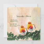 クリスマスのロビンカスタムの結婚式招待状 招待状 (裏面)