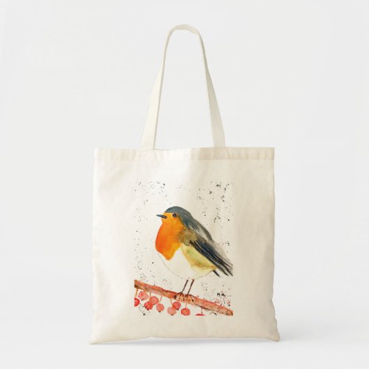 クリスマスのロビン トートバッグ (正面)