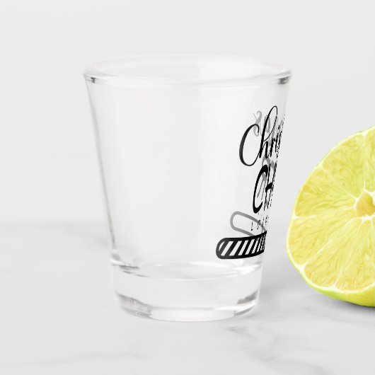 クリスマスのロード応援 |季節おもしろいのユーモア ショットグラス (左)